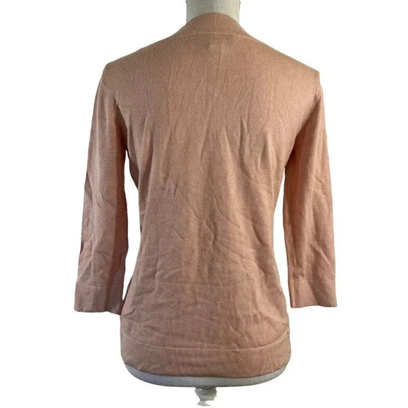 Karl Lagerfeld Paris Baby Pink Sweater Faux Pearl Beaded Embellished Neckline XS - Picture 4 of 8